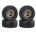 4PCS 1.0 Inch Aluminum Alloy Blade Wheels Gravel Tires Spare Parts for SCX24 FMS24 TRX4M RC Climbing Car Vehicle Models Accessories