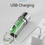 Smiling Shark SD-1221 Mini Flashlight LED Rechargeable Torchlight, Portable Torch with High Luminous Multifunctional keychain for Outdoor Camping Hiking