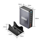 [GaN Tech]LinkMejor YMX-500W 500W 8-Port USB PD Charger 2USB-A+6USB-C PD QC Fast Charging Desktop Charging Station EU Plug US Plug for iPhone 16 16 Pro 15 14 13 Pro Max for Huawei Mate XT for Xiaomi 15pro for Samsung Galaxy Z Flip6