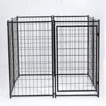 PawGiant Large Dog Kennel Outdoor Dog House with Roof 4ft x 4.2ft x 4.45ft Heavy Duty Metal for Large to Small Dog, Outside Dog Kennel Pet Crate Cage Playpen with UV-Proof Waterproof Cover
