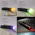 Convoy T5 LED Blue Green Orang Yellow Red Light Flashlight AA/14500 Mini LED Torch Flash Light 12Groups Fishing Camping Linterna Work Lamp