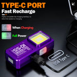 LinkMejor WS-SSD1 LED COB Mini Flashlight USB Rechargeable Mini Torch Portable EDC Working Light With Magnet Outdoor Emergency Hiking Fishing Lantern