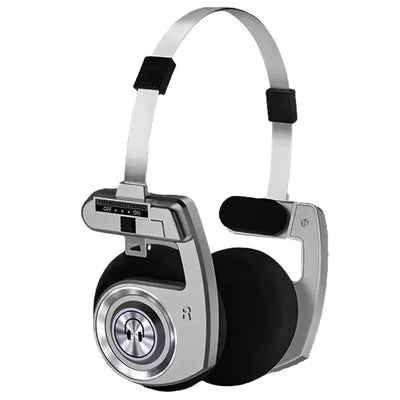 H1Pro bluetooth Headset Retro Stainless Steel Headphone Dual 36mm Dynamic Coils Telescopic Design Sponge Earmuffs Foldable Over-head Headphones