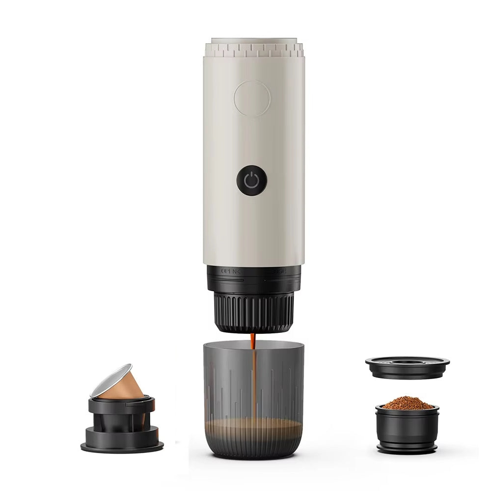 Comfook 2-in-1 Portable Espresso Maker with Cordless Heating 19Bar 85°C Brew 7800mAh Battery Compatible With Ground Coffee NS Capsules for Travel Use