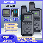 1/2PCS LinkMejor AI-828C Walkie Talkie Dual PTT UHF Wireless Copy Frequency Clear Voice Report 16 Channels Portable Ham Radio
