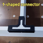 T-Shaped Corner Connector 102mm Black PP T-Joint Bracket Right Angle Brace for Woodworking Furniture Shelving