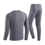 LinkMejor HD-02G Electric Heated Top Pant Set Fleece 3 Zones Heating Lined Thermal Long Sleeves Trousers Men USB Chargeable Heated Suit