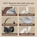 VJE11 Wireless Headset Portable bluetooth Headphone 40mm Dynamic Coil Unit Three-mode Breathable Earmuffs On-Ear Headphones