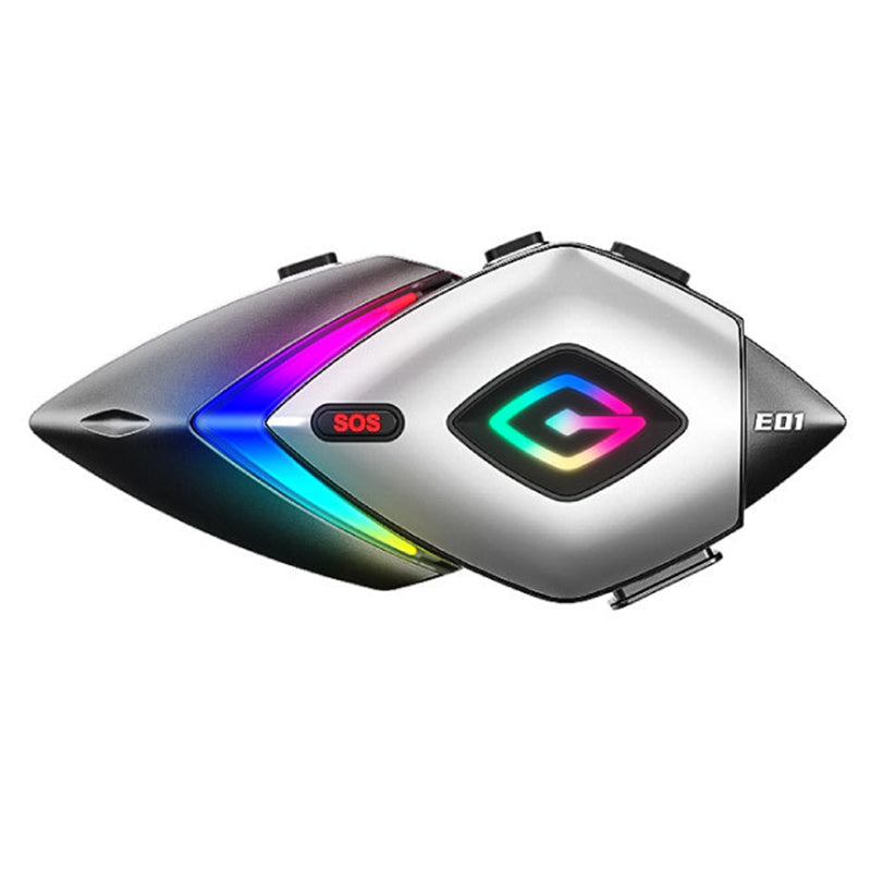 E01 RGB Helmet Headset Wireless bluetooth Earphone Stereo Bass Sound CVC DSP Dual Noise Cancelling Voice Assistant IPX6 Waterproof SOS Flashing Signal Motorcycle Helmet Headphones