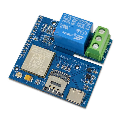 AIR780E 4G IoT Relay Module Single Channel AT Command Support Low Power Type-C Nano SIM Slot Network Status LED Module