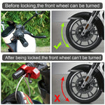 LinkMejor Motorcycle Handlebar Helmet Lock Aluminum Alloy Anti Theft Lock with Stainless Steel Cable Brake Lever Safety Lock for Street Motor Scooters