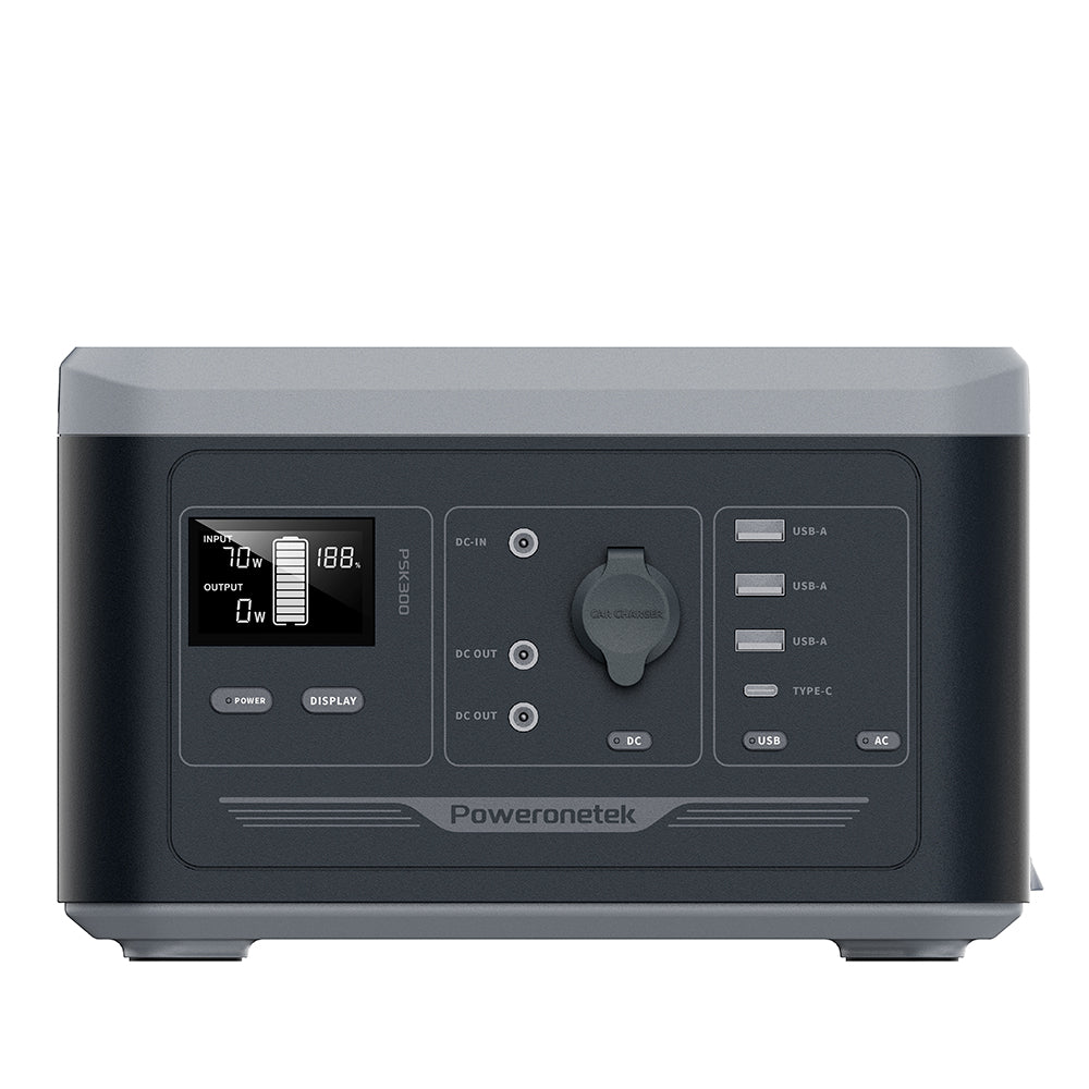 [US Direct] Poweronetek PSK300 300W Portable Power Station 283Wh Li-ion NMC Emergency Solar Generator Energy Storage Battery System Solar Generator System For RV,Camping Outdoor Backup Battery