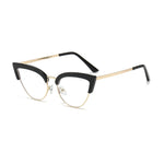 Fashion Metal Cat Eye Reading Glasses Anti-Blue Light High Definition Lenses Lightweight Computer Eyewear With Magnification