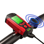 LinkMejor Bike Light Set 3-in-1 350LM Headlight Speed Meter Horn with 4 Modes Taillight Bicycle Warning Light