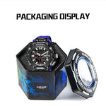 LinkMejor Men Sport Digital Dual Display Watch Multi-function LED Luminous Waterproof Date Week Alarm Wristwatch