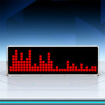 Music Spectrum Clock DIY Kit 8x32 LED Matrix 256 LEDs USB-C 5V Audio Reactive Transparent Acrylic Case Time Display Desktop Ambience Light Visualizer
