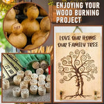 DIY Wood Burning Set and 26 Letters Copper Mold Carving Pyrography Pen Tips Stencil Soldering Iron Wood Burning Tool