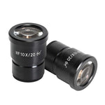 2Pcs HAYEAR Microscope Lens 10X Magnification 20/22mm Field View Laboratory Stereo Microscope Lens 30mm Interface High Eye Point Wide Angle Eyepiece Microscope Fittings