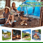 Xmund Outdoor Picnic Campfire Tripod Grill Adjustable Height Barbecue Grill Grille Stainless Steel Outdoor Camping BBQ Tripod Hanger