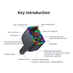 Y3 Car Audio Transmitter Bluetooth Music Player with Retractable Charging Cable and Fast Car Charger