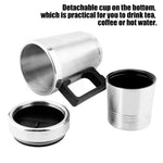 12V/24V Car Electric Heating Mug Water Heater Thermos Stainless Steel Heating Kettle Electric Cup Heating Water Cup Car Water Heater Insulation Cup