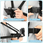 LinkMejor First-person View Bike Holder Sports Chest Shooting Camera Strap Live Outdoor Cycling Cell Adjustable Phone Clip Holder for Riding