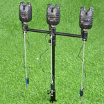 LinkMejor Fishing Alarm Kit 3PCS Water Resistant Blue LED Swinger Bite Alarm Set for Fishing
