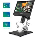 AD209 10" Digital Microscope 3X-200X Magnification 1080P adjustable LCD display for soldering Microscope Repai
