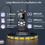 1.44-inch Screen Digital Voice Recorder with Voice Activation 48H Recording 35H Playback 16GB 32GB Dual MIC Noise Reduction for Lecture Meeting Interviewing