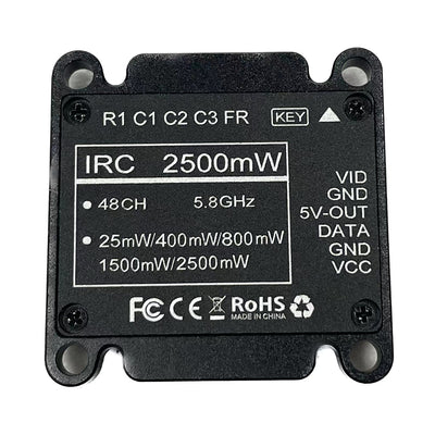 LinkMejor 5.8GHz 72CH VTX PIT/25mW/400mW/800mW/1500mW/2500mW IRC FPV Transmitter MMCX 30.5×30.5mm M3 for RC Drone Long Range