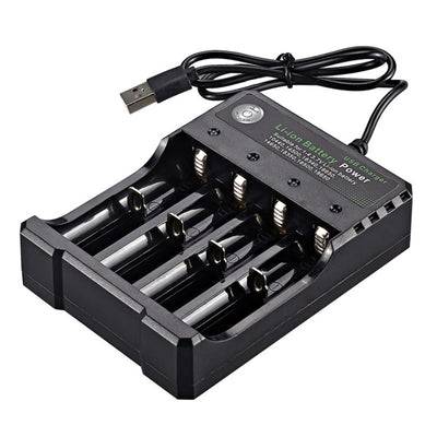 LinkMejor Intelligent Universal Rechargeable Battery Charger 18650 Flashlight Charger 4 Slots Fast Charge for 3.7V Li-ion TR IMR 10440 14500 16650 14650 18350 18500 16340(RCR123) Batteries