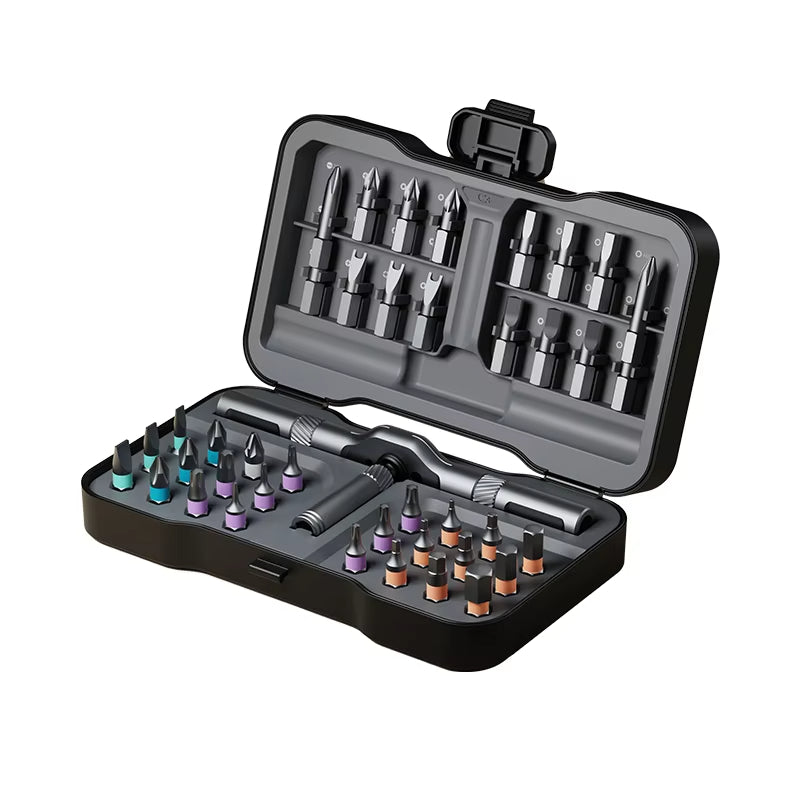 LinkMejor RS1 PLUS 38-in-1 Ratchet Screwdriver Kit Magnetic T-Handle Precision Tool Set with S2 Steel Bits