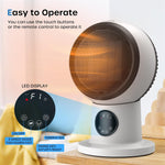 [US Direct]ECOWELL Space Heater, 1500W 2S Fast Heating Electric Ceramic Heater with Remote Control, Overheating and Tip-Over Protection, Portable Desk Heater, EHT150