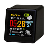 SmallTV-Ultra Smart Wi-Fi Weather Station Clock 1.54 Inch IPS LCD 240x240 RGB Screen Desktop Weather Forecast Alarm Clock Photo Display GIF Support Web Setup Russian Language Smart Home Gadget