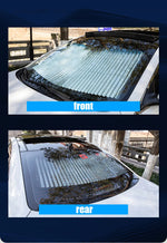 Car Front Windshield Sunshade Curtain Summer Heat Insulation Retractable Front Rear Window Sunshade Protector UV Reflective Film Car Sun Visor Cover