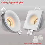Elfeland GU10 Recessed Gypsum Downlight Anti-Glare Round/ Square LED Spotlight for Living Room Bedroom Home Lighting