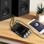 LinkMejor 150Wx2 TDA7498E Stereo Treble Bass Adjustment bluetooth 5.0 Audio Power Amplifier Board Module Dual Channel Heat Sink APP Control