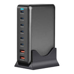 [GaN Tech]LinkMejor YMX-500W 500W 8-Port USB PD Charger 2USB-A+6USB-C PD QC Fast Charging Desktop Charging Station EU Plug US Plug for iPhone 16 16 Pro 15 14 13 Pro Max for Huawei Mate XT for Xiaomi 15pro for Samsung Galaxy Z Flip6