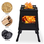 Xmund Portable Outdoor Camping Wood Stove Mini Folding Firewood Stove Detachable Wood Burner For Camping Picnic Backyard BBQ Supplies