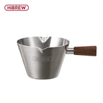 HiBREW 100ml Espresso Measuring Cup 304 Stainless Steel Coffee Dosing Cup with Walnut Wood Handle for Espresso Machine