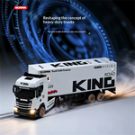 1/64 2.4G 4WD Scania Official Licensed Mini Drift RC Car Container Tractor Trailer Heavy Truck Remote Controlled LED Light with Gyro Full Proportional Vehicles Desktop Toys Models Collection Gift For Boys