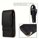 6.1/6.5/6.9 Inch Universal Leather Men's Waist Bag Magnetic Closure Fixed Strap Mobile Phone Belt Clip Case