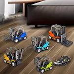 LinkMejor HG4-244 RTR 1/64 2.4G Mini RC Car Alloy Forklift with Trailer Suppprt App Remote Control LED Light Sound Engineering Vehicle Desktop Toys Model Collection Gift For Boys