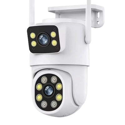 4MP Dual Lens Tuya Wifi Camera PTZ Outdoor 4K Wireless Dual Screen Security Camera Auto Tracking Monitoring Video Surveillance EU Plug