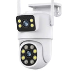 4MP Dual Lens Tuya Wifi Camera PTZ Outdoor 4K Wireless Dual Screen Security Camera Auto Tracking Monitoring Video Surveillance EU Plug