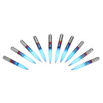 Drillpro 10pcs 0.1/0.2/0.3mm 25 Degree Engraving Bit Blue NANO Coated Carbide Flat Bottom PCB Engraving Bit CNC Router Tool