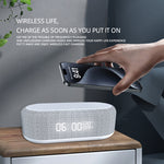 Bakeey 15W Wireless Charger with Alarm Clock Dimmable Light bluetooth Speaker for Qi-enabled Smart Phones for iPhone 15 14 13 for Huawei Mate60 Pro for Samsung Galaxy Z Flip4 for Xiaomi 13pro