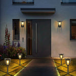 2 Pack Outdoor Motion Sensor Solar Lights with 3 Modes 3 Installation Options IP65 Waterproof 1200mAh Battery Auto On/Off Garden Pathway Lighting