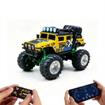 LinkMejor HG4-457 RTR 1/64 2.4G RWD Mini H1 Alloy RC Car Off-Road Truck LED Light Three Speed Support App Remote Control Vehicles Models Pocket Toys Desktop Collection Gift For Boys
