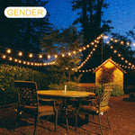 [US Direct] Elfeland 11M 15 Bulbs Solar Powered Outdoor String Lights Remote Control Waterproof IP65 Warm USB Ambiance Lighting Camping Backyard Decorations